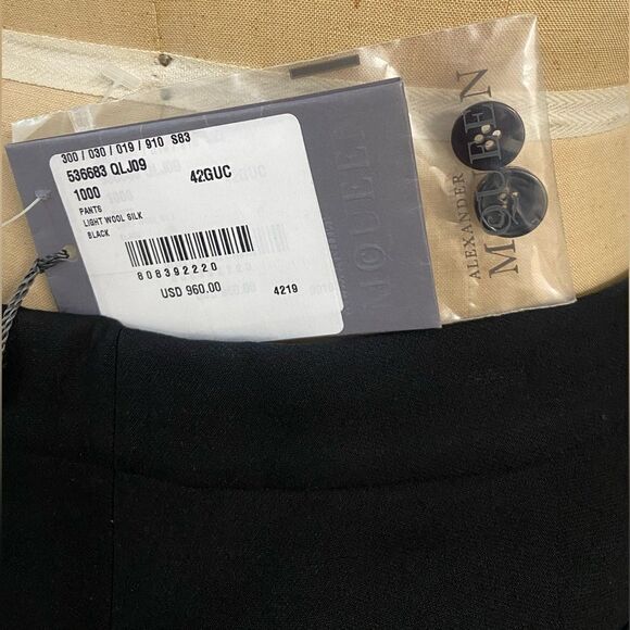 Alexander McQueen Black Wool and Silk
Tuxedo Pants - Picture 8 of 11